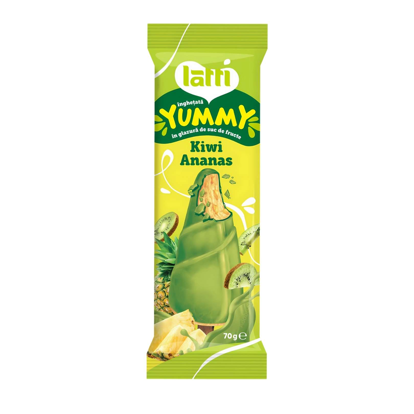 Înghețată YUMMY Kiwi Ananas Latti 70g