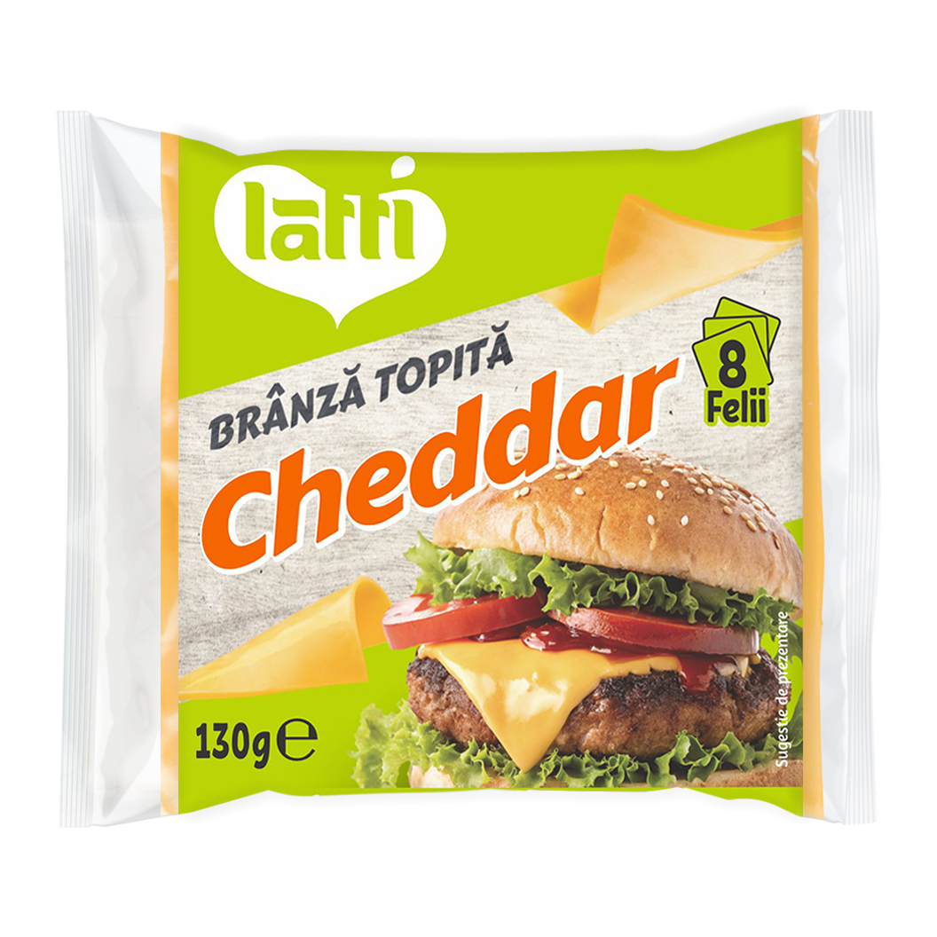 Brânza topită felii Cheddar Latti 130g