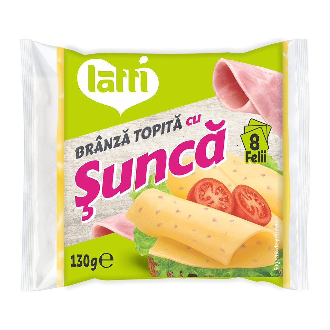Brânza topită felii Șuncă Latti 130g